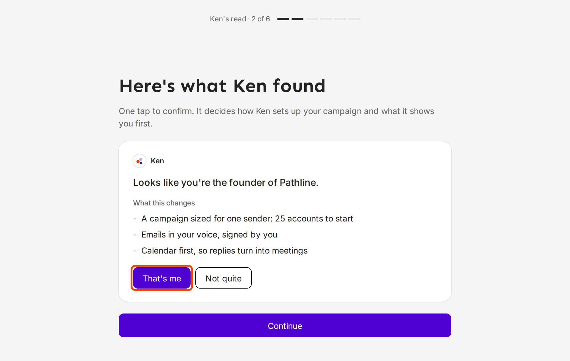Here's what Ken found, with the guess that you are the founder and the That's me button outlined
